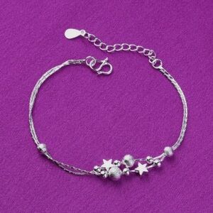 Elegant Silver Star anklet